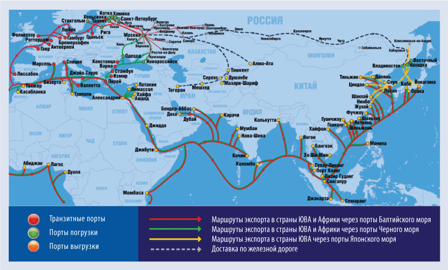 Из китая в новороссийск морем карта