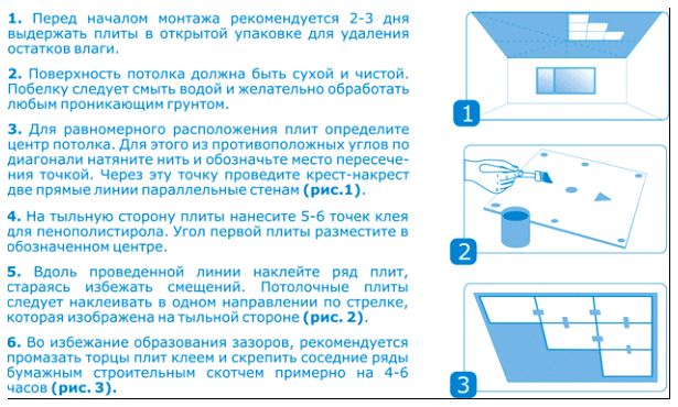 Схема поклейки потолочной плитки